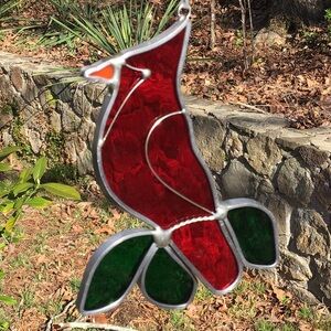 Stained Glass Cardinal Sun-catcher Art Glass